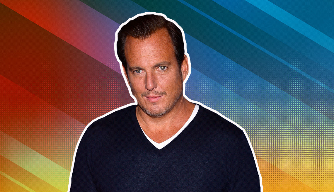 item 21 of Gallery image - Will Arnett outlined against a rainbow ombre background