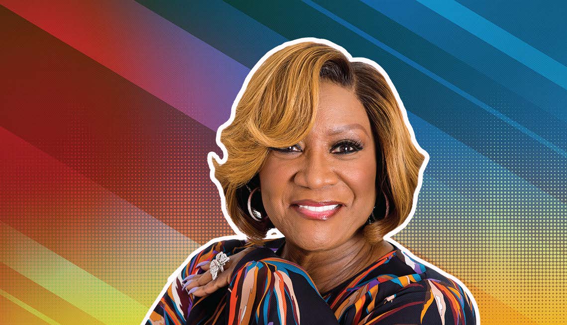 item 1 of Gallery image - Patti LaBelle outlined against a rainbow ombre background
