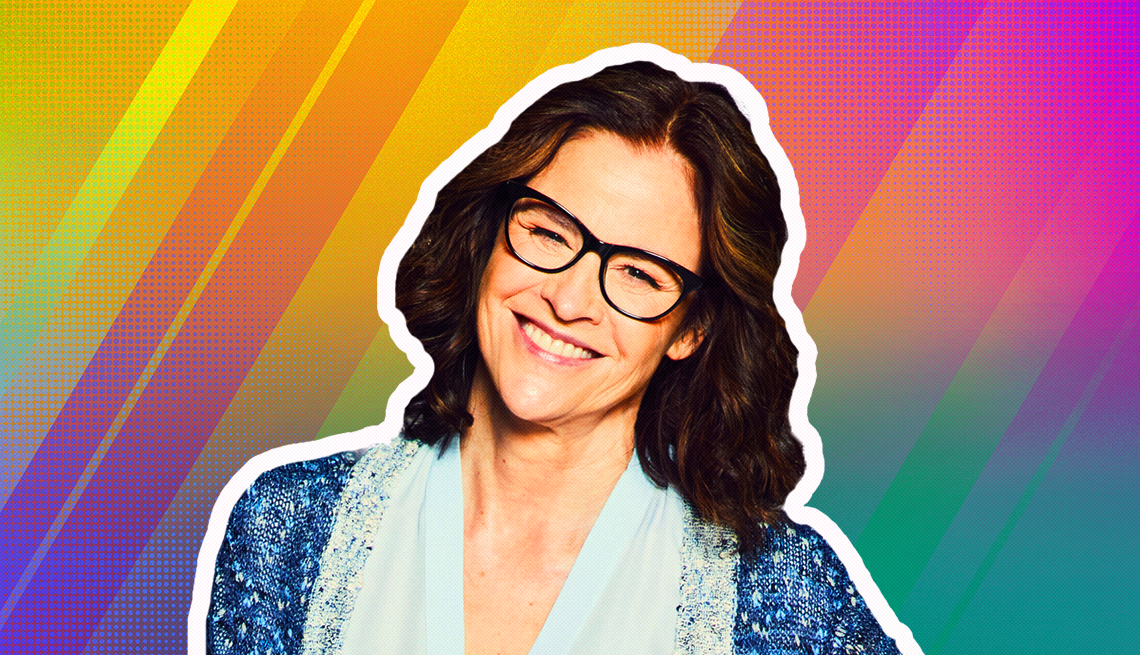 item 14 of Gallery image - Ally Sheedy outlined against a rainbow ombre background