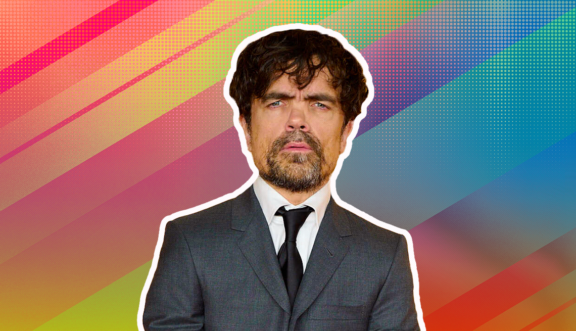 item 16 of Gallery image - Peter Dinklage outlined against a rainbow ombre background