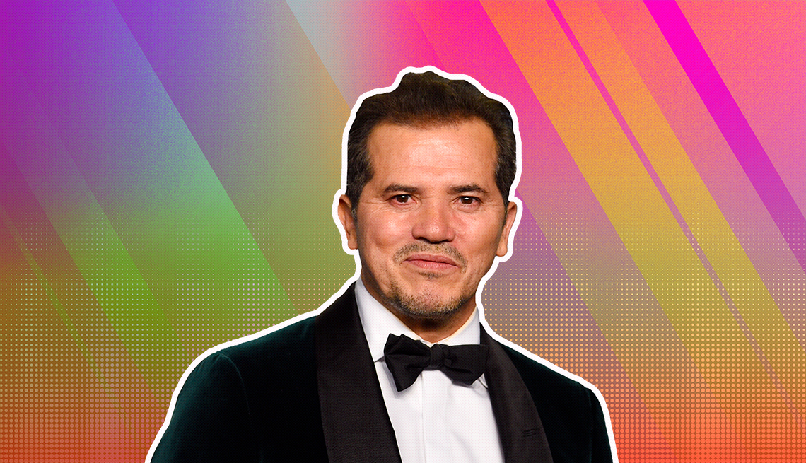 item 10 of Gallery image - John Leguizamo outlined against a rainbow ombre background