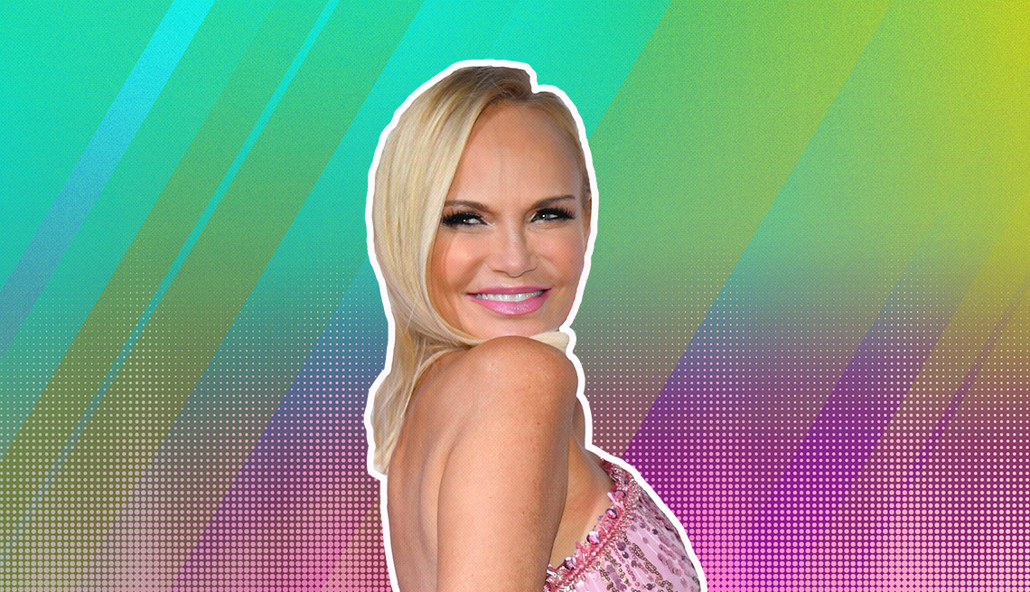 item 8 of Gallery image - Kristin Chenoweth outlined against a rainbow ombre background