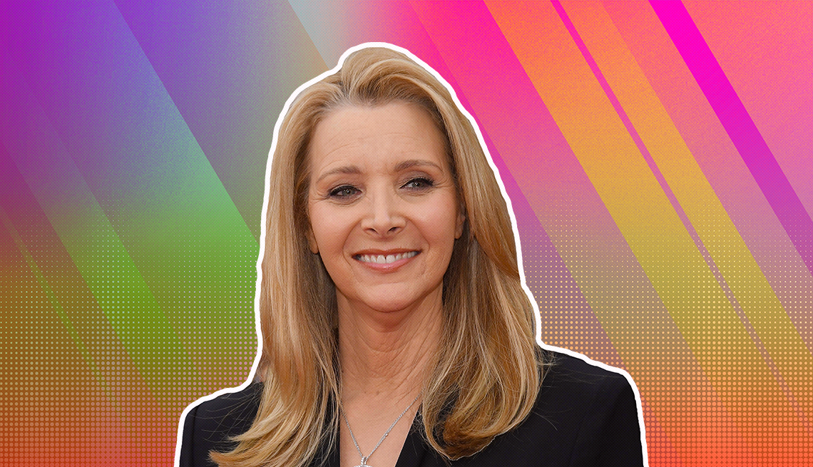 item 2 of Gallery image - Lisa Kudrow outlined against a rainbow ombre background