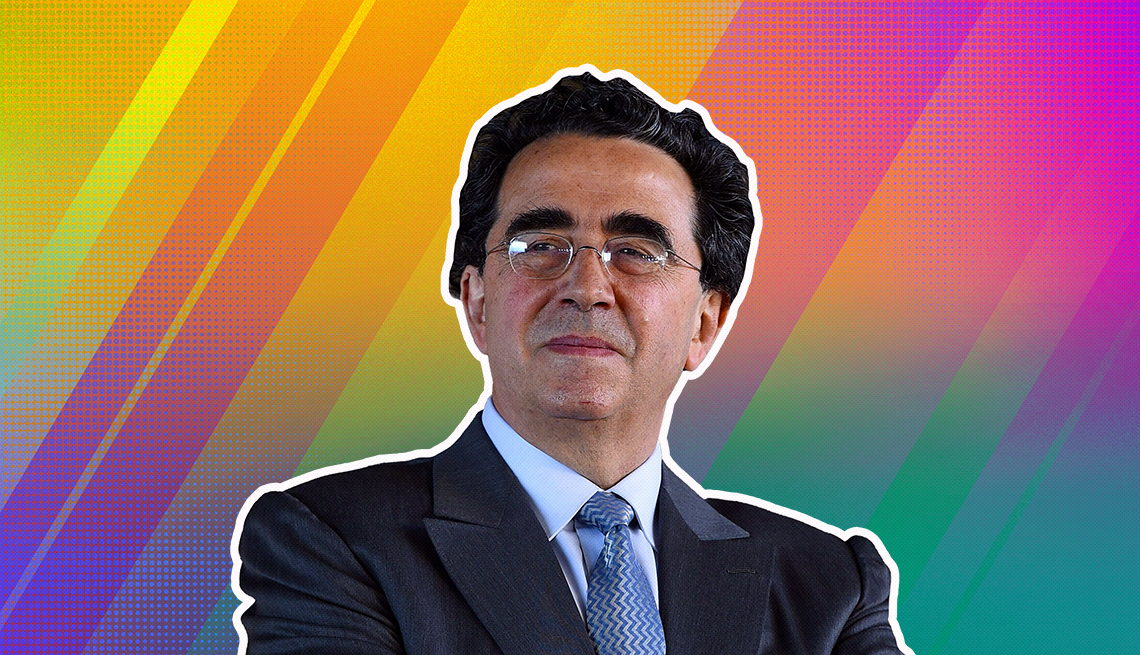 item 4 of Gallery image - Santiago Calatrava outlined against a rainbow ombre background