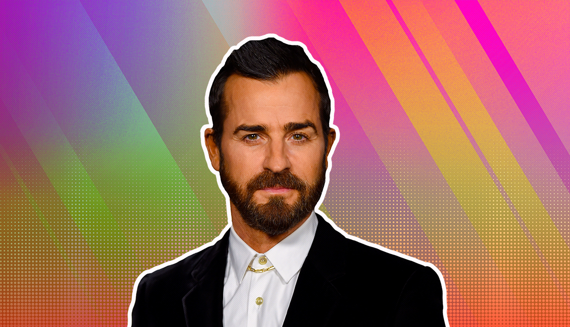 item 22 of Gallery image - Justin Theroux outlined against a rainbow ombre background