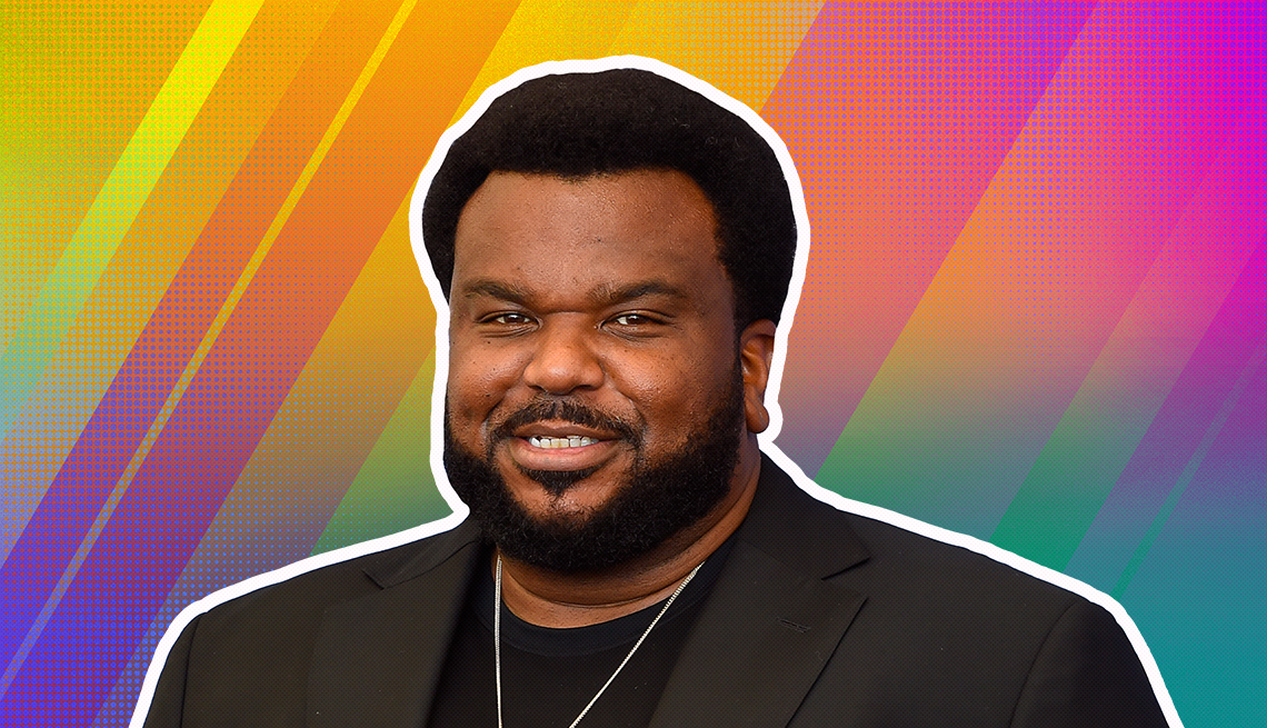 item 7 of Gallery image - craig robinson outlined against a rainbow ombre background