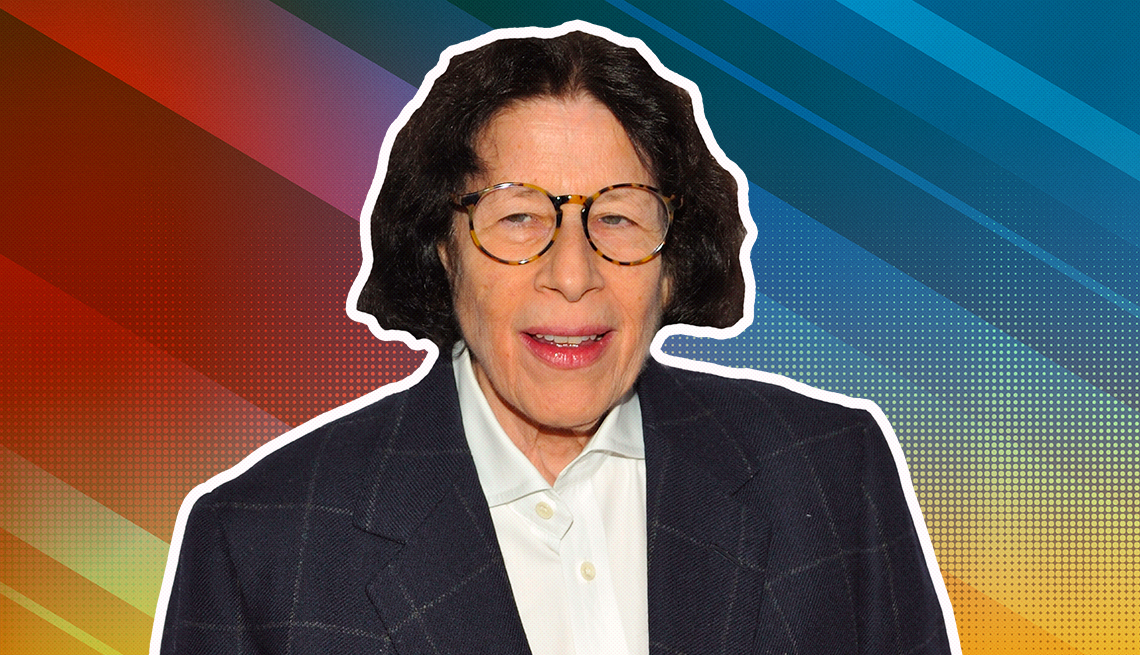item 5 of Gallery image - fran lebowitz outlined against a rainbow ombre background