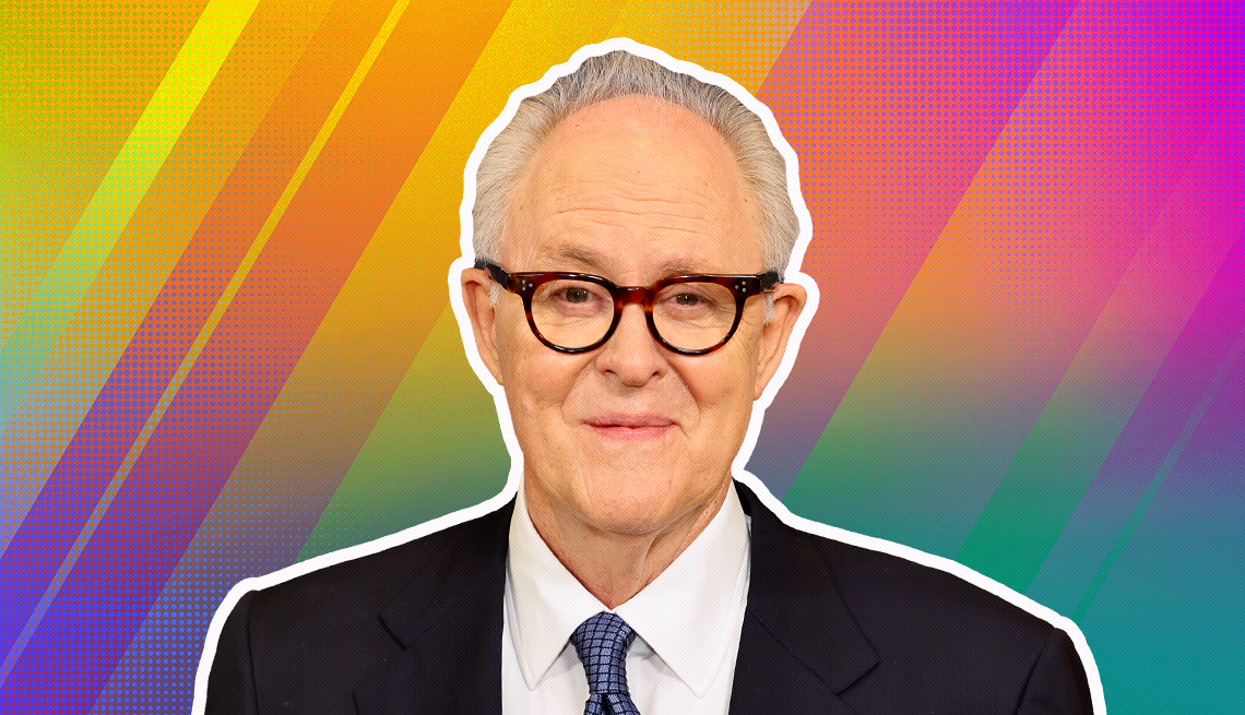 item 13 of Gallery image - john lithgow outlined against a rainbow ombre background