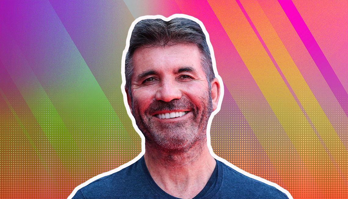item 25 of Gallery image - Simon Cowell outlined against a rainbow ombre background