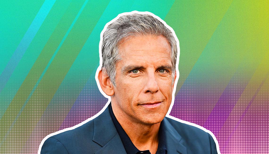 item 1 of Gallery image - ben stiller outlined against a rainbow ombre background