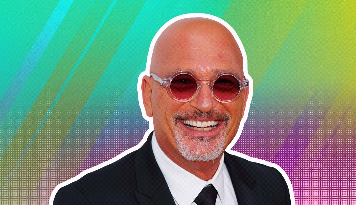 item 2 of Gallery image - howie mandel outlined against a rainbow ombre background