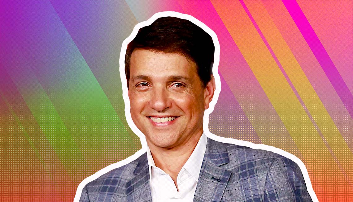 item 27 of Gallery image - ralph macchio outlined against a rainbow ombre background