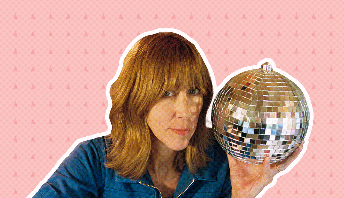 item 18 of Gallery image - beth orton holding disco ball against light pink background with mini triangles
