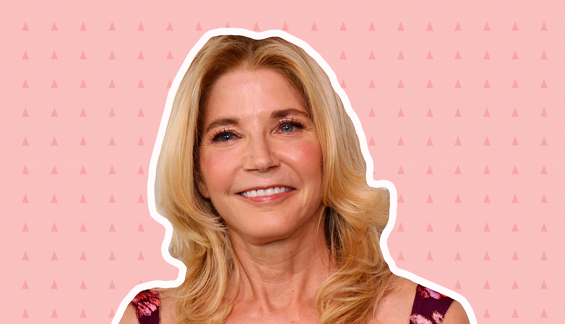 item 31 of Gallery image - candace bushnell on light pink background with mini triangles