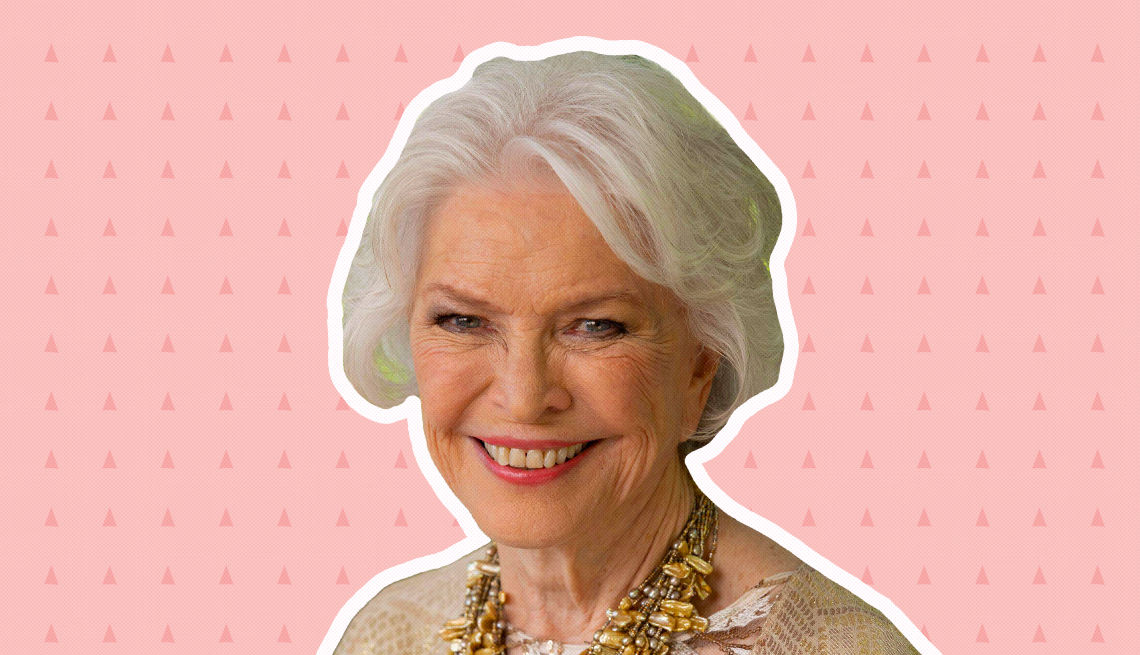 item 25 of Gallery image - ellen burstyn on light pink background with mini triangles