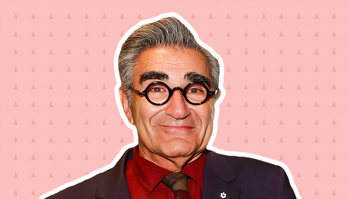 item 15 of Gallery image - eugene levy against light pink background with mini triangles