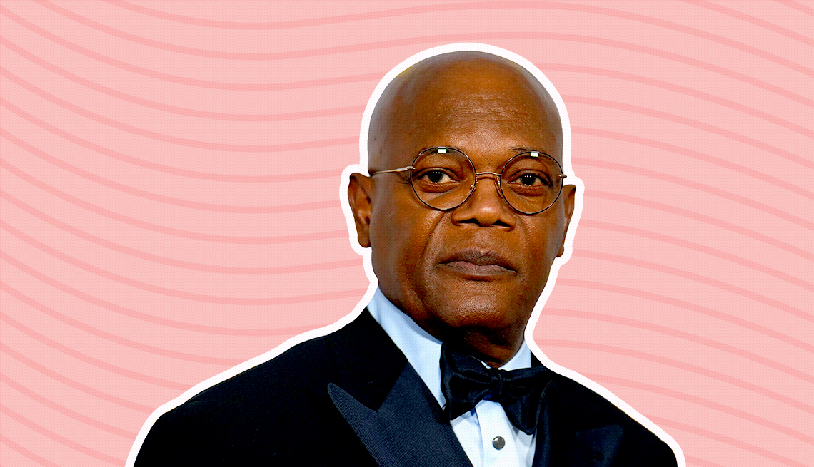 item 11 of Gallery image - samuel l jackson against light pink background with curved lines going horizontally from one end to the other