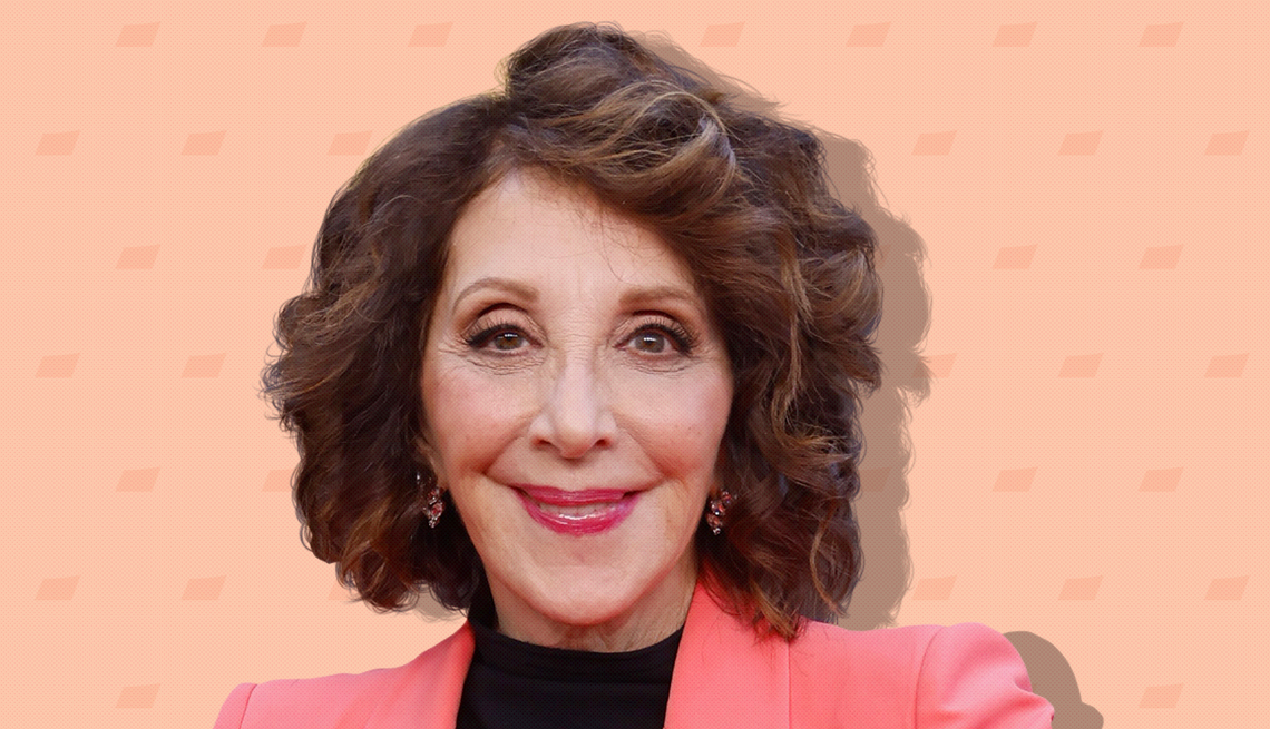 item 17 of Gallery image - andrea martin on peach colored background with mini shapes