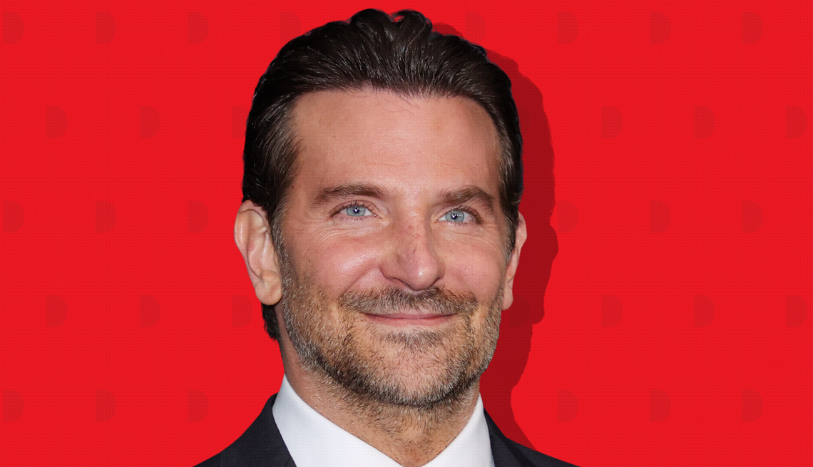 item 27 of Gallery image - bradley cooper against red background with mini shapes
