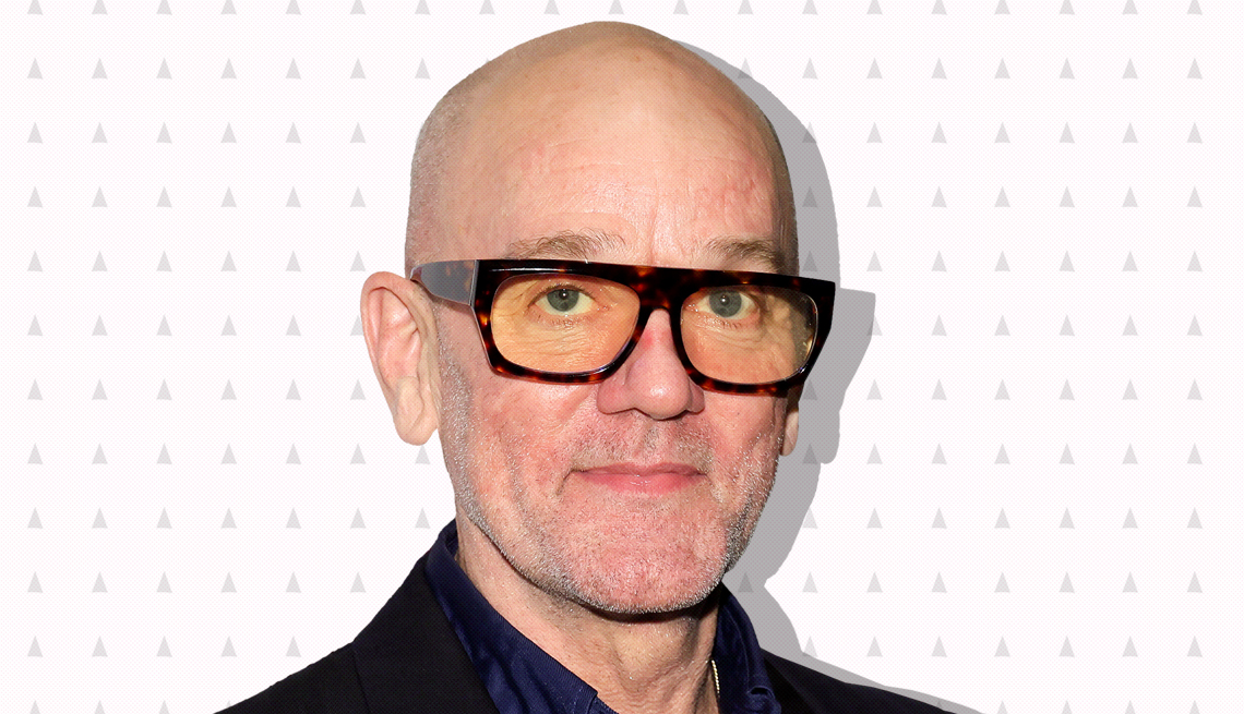 item 28 of Gallery image - michael stipe against white background with mini triangles