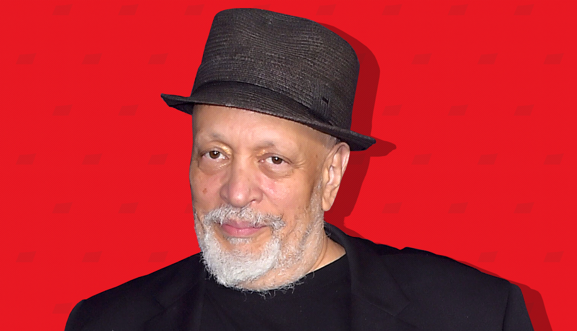item 20 of Gallery image - walter mosley against red background with mini shapes