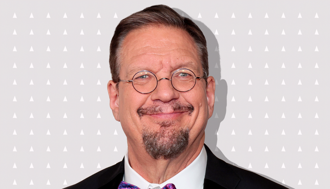 item 29 of Gallery image - penn jillette against light gray background with mini triangles