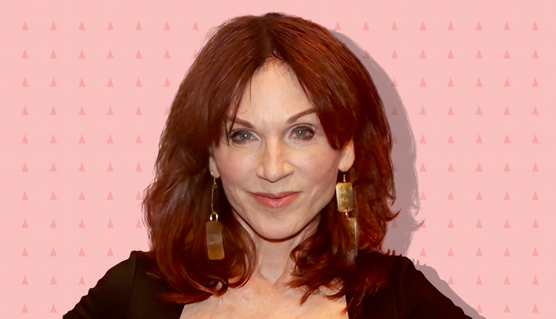 item 25 of Gallery image - marilu henner against light pink background with mini triangles