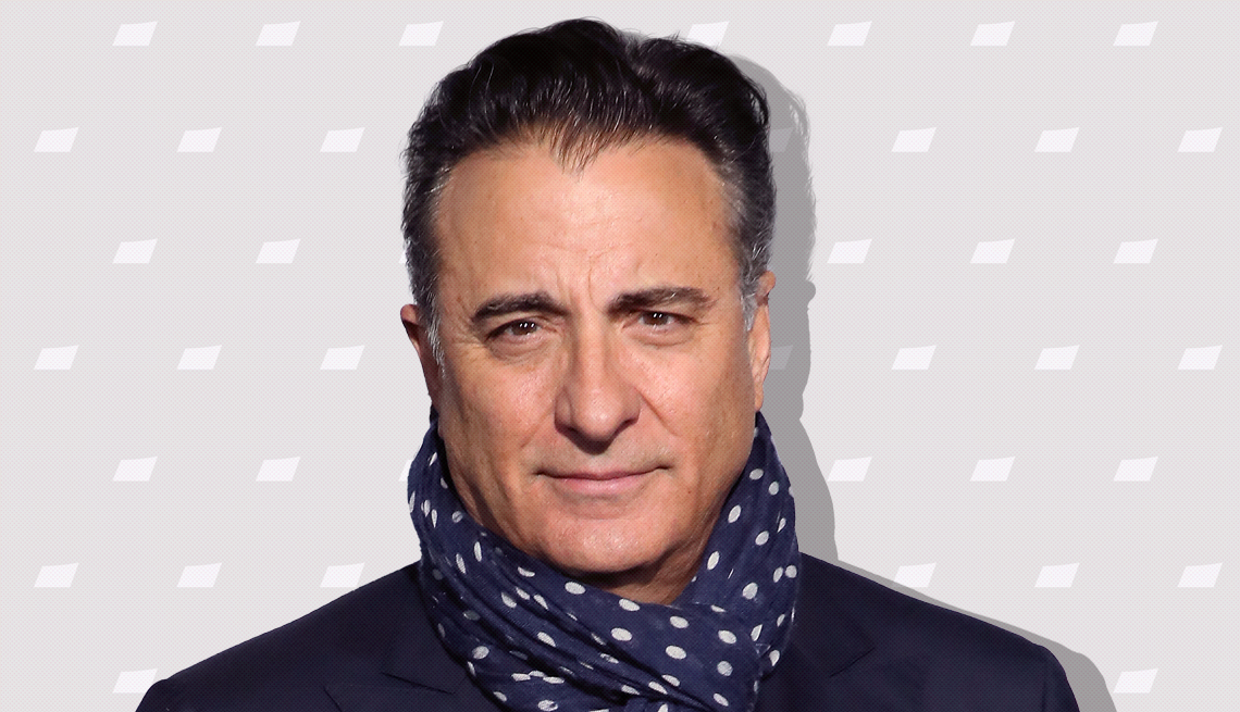 item 19 of Gallery image - andy garcia against light gray background with mini shapes