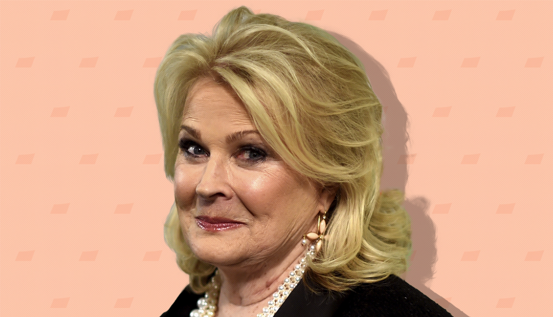 item 23 of Gallery image - candice bergen on peach colored background with mini shapes