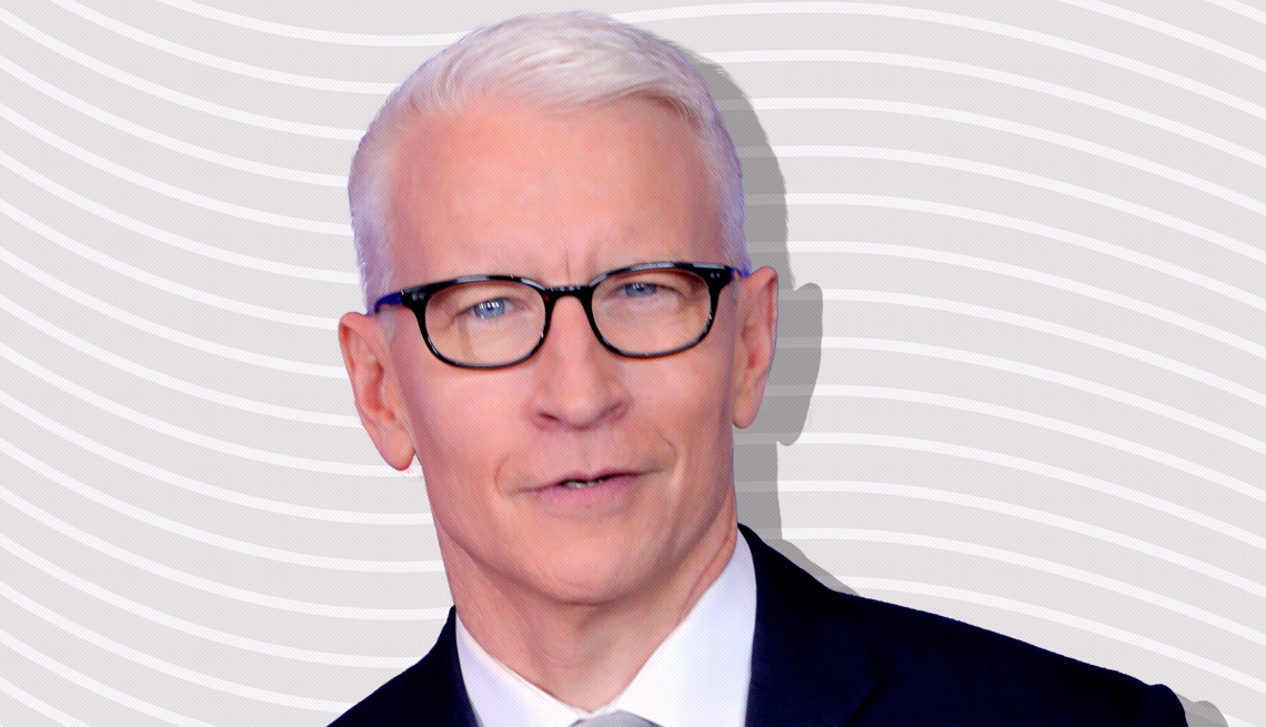item 28 of Gallery image - anderson cooper against light gray background with curved lines going horizontally from one end to the other