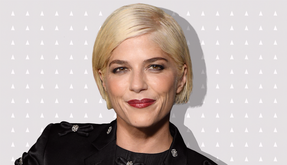 item 8 of Gallery image - selma blair against light gray background with mini triangles