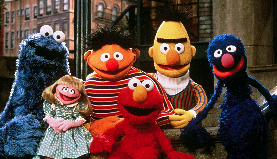item 21 of Gallery image - Sesame Street characters Cookie Monster, Ernie, Bert, Grover, Elmo and Prairie Dawn  