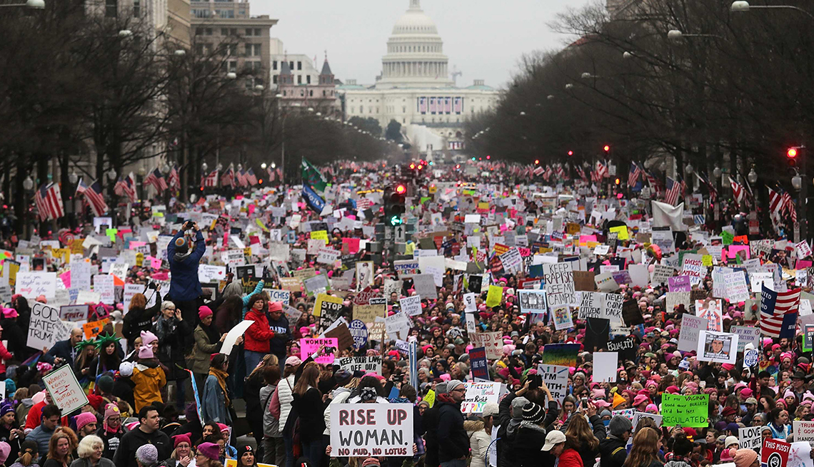 item 11 of Gallery image - A massive rally of demonstrators gathered in front of the Capitol Building during the Women's March in Washington, DC