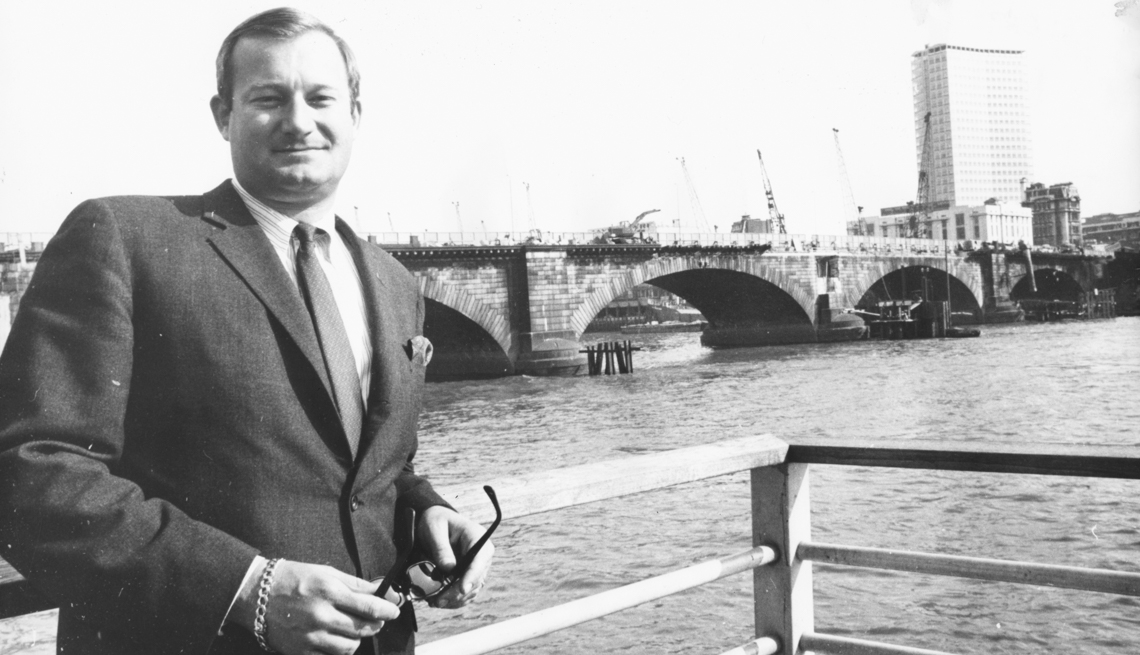 item 13 of Gallery image - American entrepreneur Robert P McCaulloch, standing in front of London Bridge as it is dismantled, ready for transportation back to America, London, April 18th 1968.