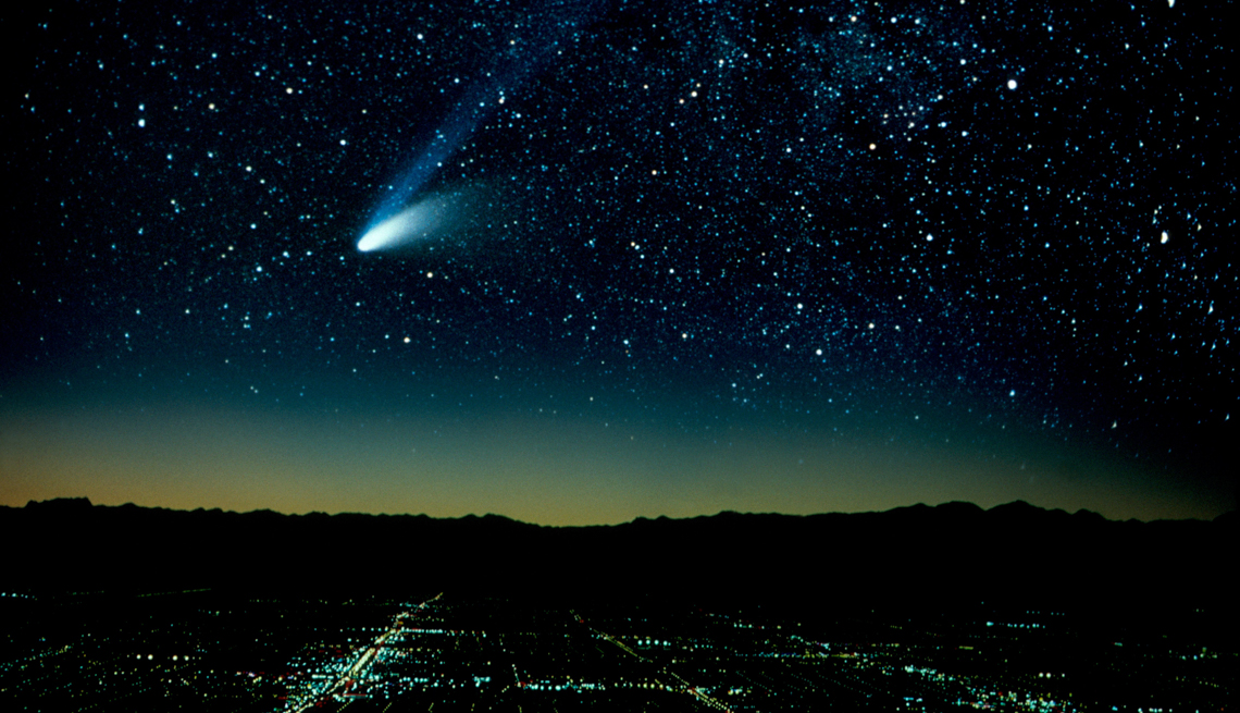 item 9 of Gallery image - Hale-Bopp Comet And City At Night