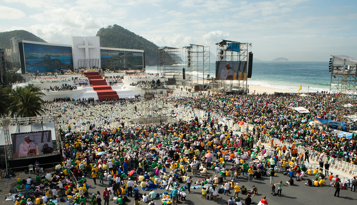 item 4 of Gallery image - Pope Francis celebrates Mass on Copacabana beach, in Rio de Janeiro, Brazil