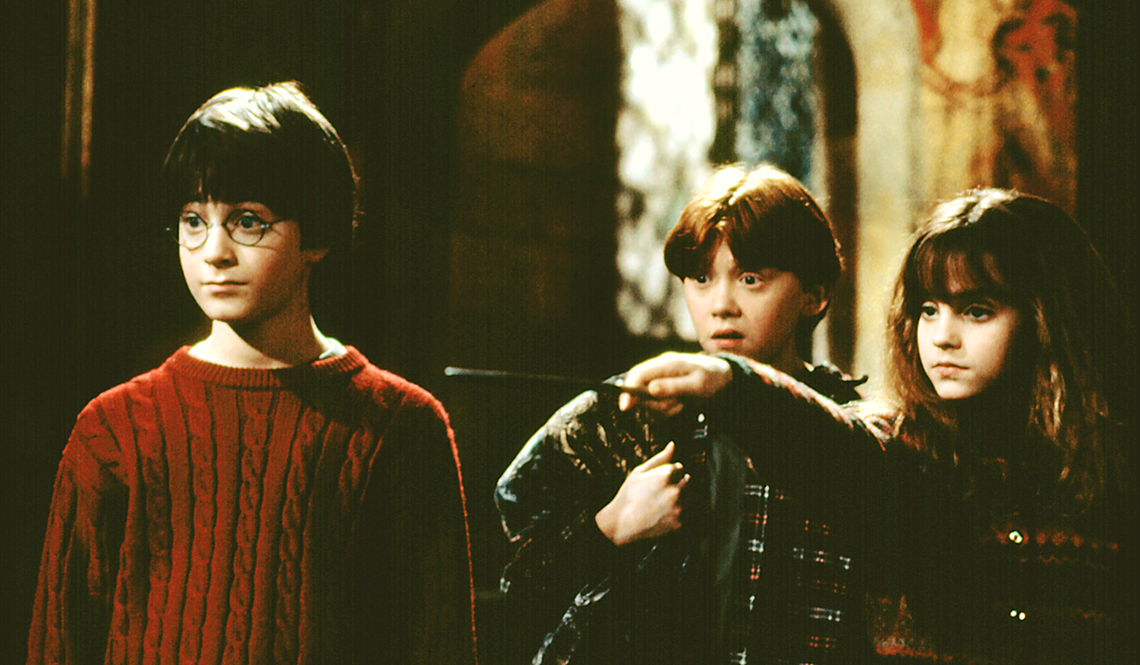 item 27 of Gallery image - harry potter, ron weasley and hermione granger waving a wand in a still from harry potter movie