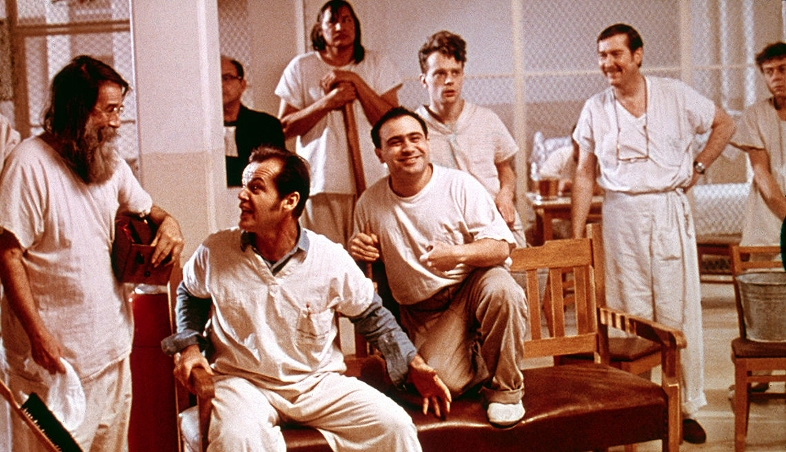 item 12 of Gallery image - jack nicholson and others laughing in a still from one flew over the cuckoo's nest