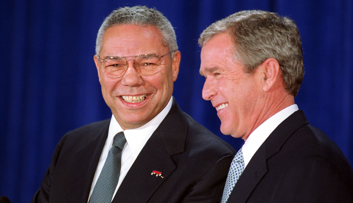item 16 of Gallery image - george w bush and retired general colin powell laughing