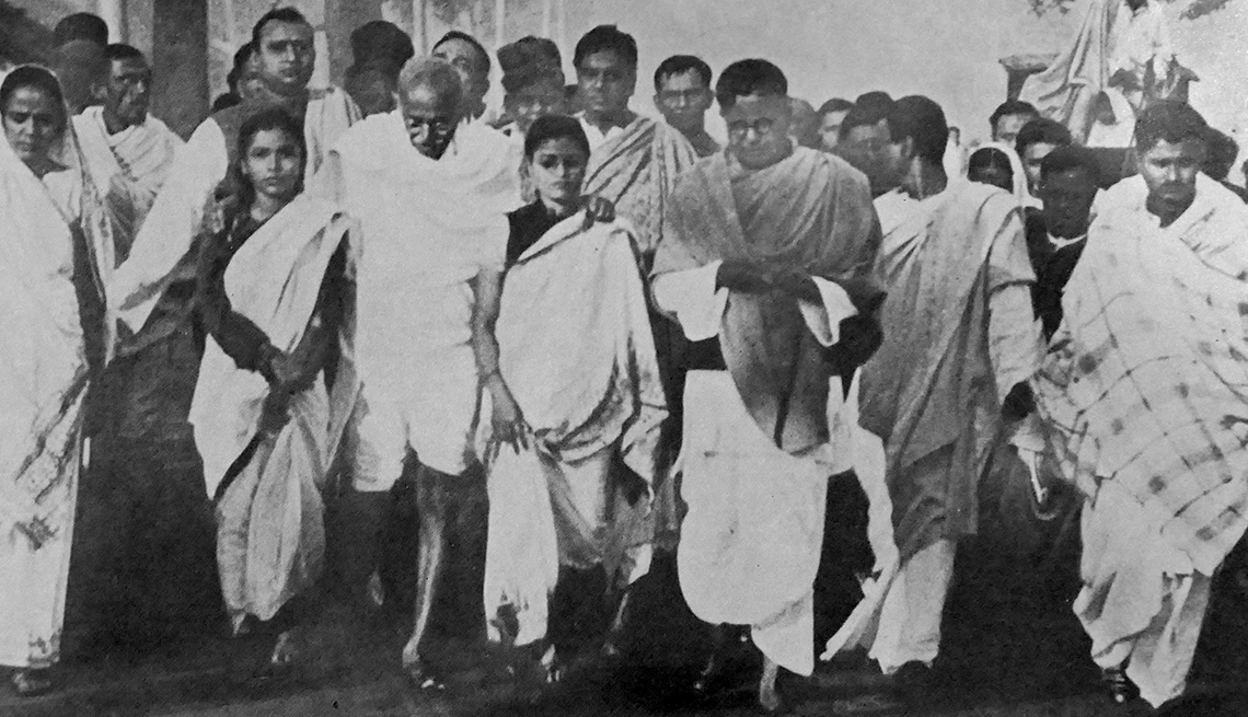 item 30 of Gallery image - mohandas karamchand gandhi with supporters on a peace march