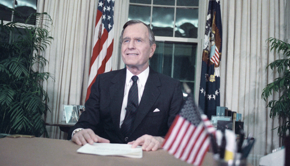 item 16 of Gallery image - president george h bush sitting at desk with piece of paper on desk