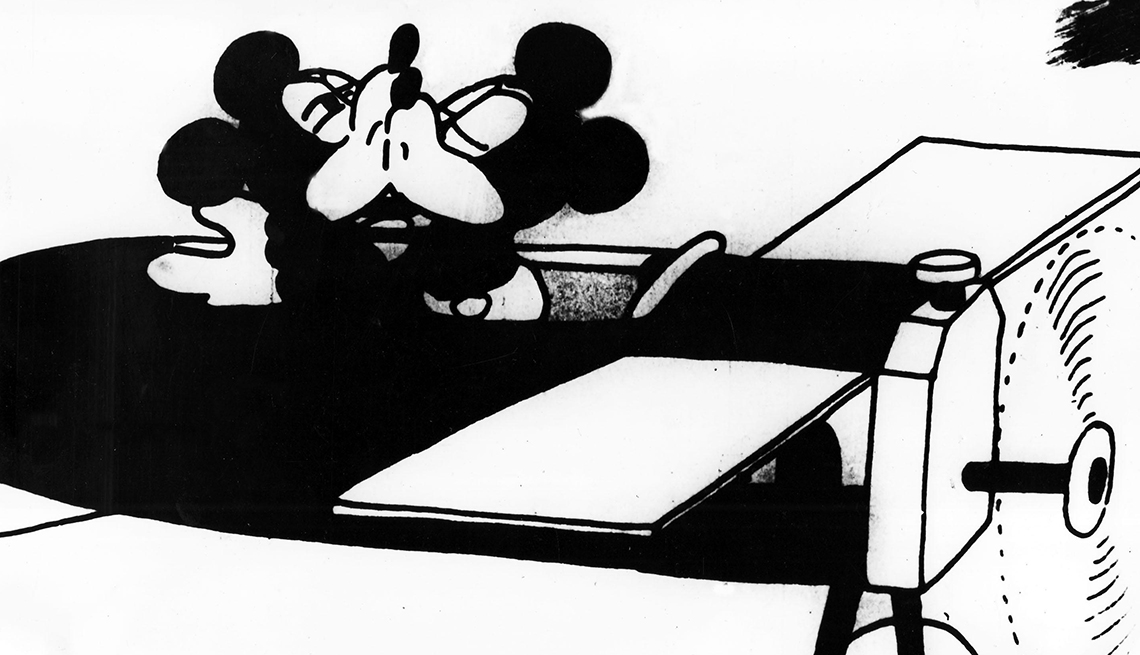 mickey and minnie mouse kissing in plane