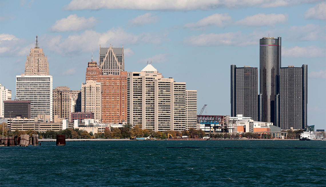 item 14 of Gallery image - The Detroit skyline seen from Riverside Park in Detroit, Michigan