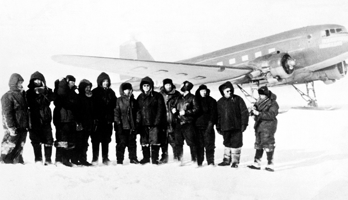 item 11 of Gallery image - People outside Vostok Russian Research Station in Antarctica