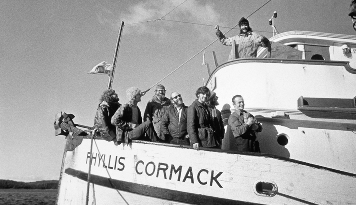 item 16 of Gallery image - 12 men set off from Vancouver on the Phyllis Cormack, to protest against nuclear bomb testing in Amchitka by the USA