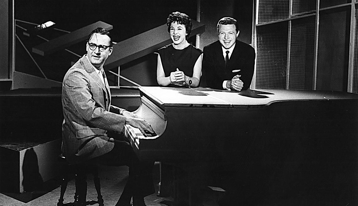item 2 of Gallery image - The Tonight Show with host, Steve Allen, and guests, Eydie Gorme and Steve Lawrence