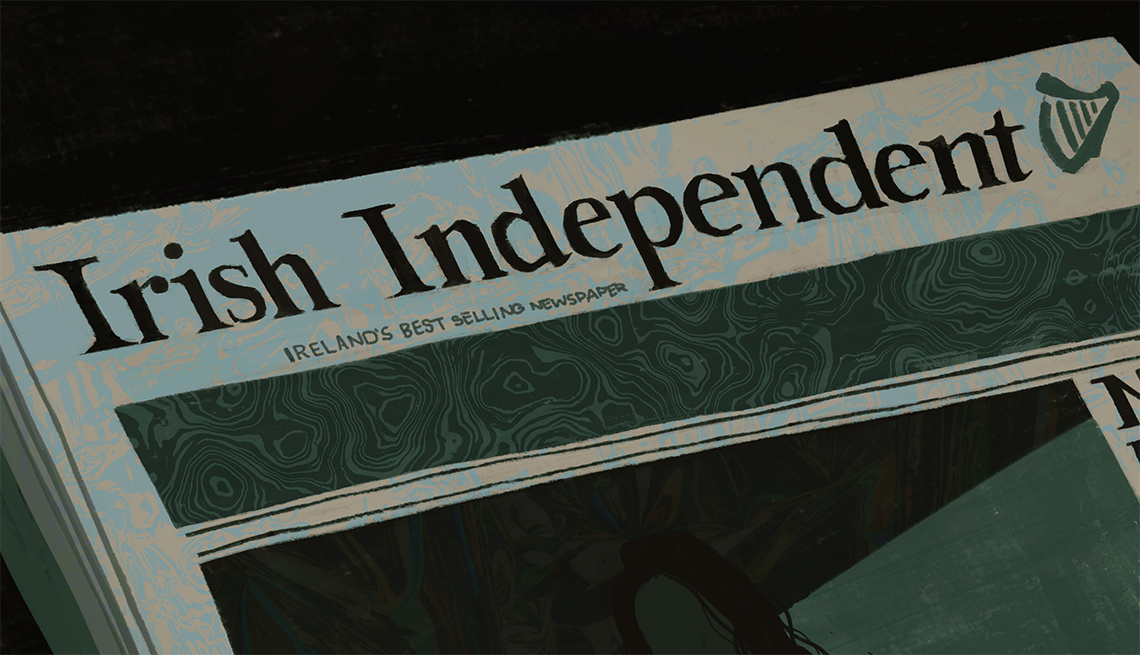 Illustration of front page of Irish Independent newspaper