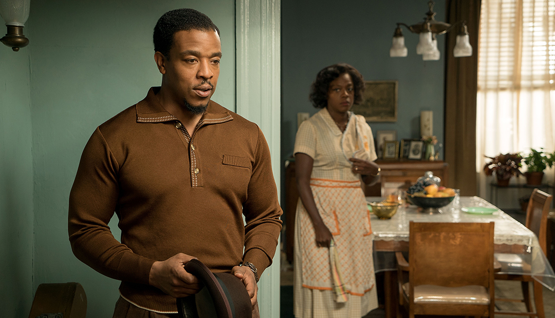 Russell Hornsby and Viola Davis act in the 2016 movie, "Fences."