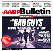 cover of april 2022 a a r p bulletin the bad guys
