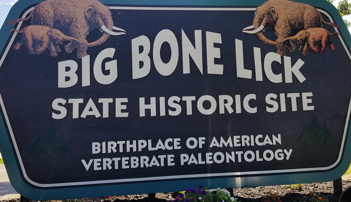 Big Bone Lick State Park historic site sign. “birthplace of vertebrate paleontology”